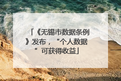 《无锡市数据条例》发布，“个人数据”可获得收益
