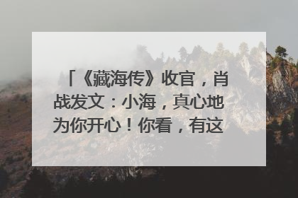 《藏海传》收官，肖战发文：小海，真心地为你开心！你看，有这么多人懂你！