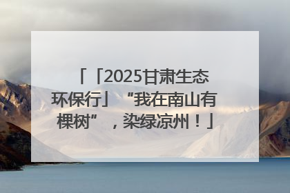 「2025甘肃生态环保行」“我在南山有棵树”，染绿凉州！