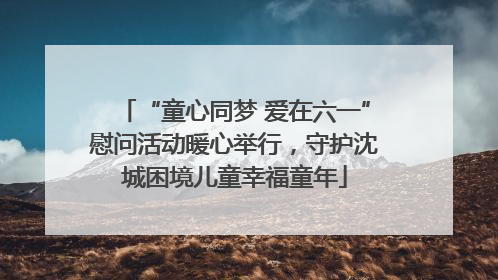“童心同梦 爱在六一”慰问活动暖心举行，守护沈城困境儿童幸福童年