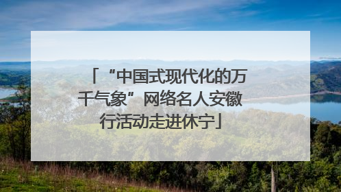 “中国式现代化的万千气象”网络名人安徽行活动走进休宁