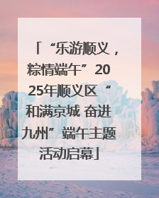 “乐游顺义，粽情端午”2025年顺义区“和满京城 奋进九州”端午主题活动启幕