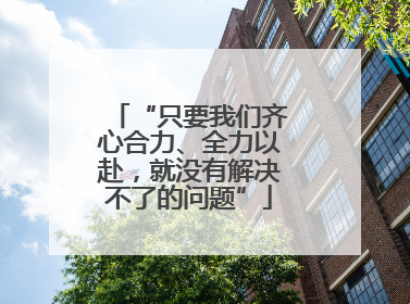 “只要我们齐心合力、全力以赴，就没有解决不了的问题”