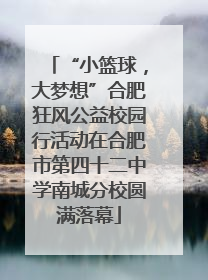 “小篮球，大梦想”合肥狂风公益校园行活动在合肥市第四十二中学南城分校圆满落幕
