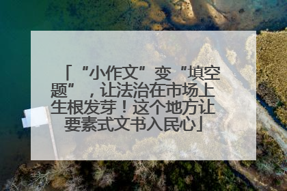 “小作文”变“填空题”，让法治在市场上生根发芽！这个地方让要素式文书入民心