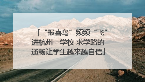 “报喜鸟”频频“飞”进杭州一学校 求学路的通畅让学生越来越自信