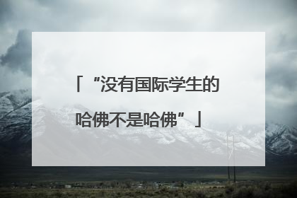 “没有国际学生的哈佛不是哈佛”
