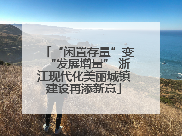 “闲置存量”变“发展增量” 浙江现代化美丽城镇建设再添新意