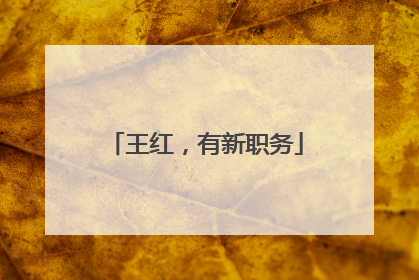 王红，有新职务