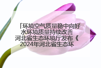 环境空气质量稳中向好 水环境质量持续改善 河北省生态环境厅发布《2024年河北省生态环境状况公报》