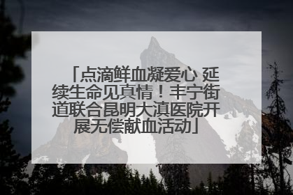 点滴鲜血凝爱心 延续生命见真情！丰宁街道联合昆明大滇医院开展无偿献血活动