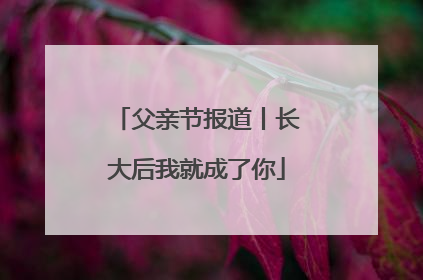 父亲节报道丨长大后我就成了你