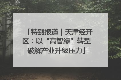特别报道｜天津经开区：以“高智绿”转型破解产业升级压力