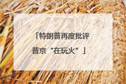 特朗普再度批评普京“在玩火”