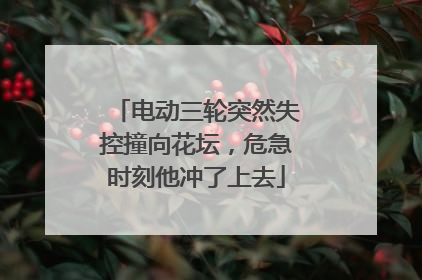 电动三轮突然失控撞向花坛，危急时刻他冲了上去