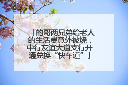 的哥两兄弟给老人的生活费意外被烧，中行友谊大道支行开通兑换“快车道”