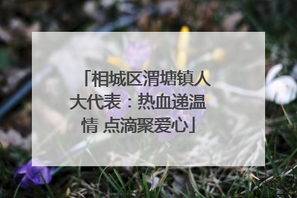 相城区渭塘镇人大代表：热血递温情 点滴聚爱心