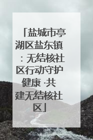 盐城市亭湖区盐东镇：无结核社区行动守护健康 ·共建无结核社区