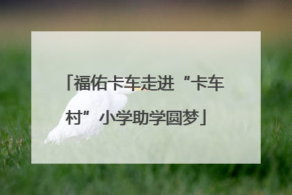 福佑卡车走进“卡车村”小学助学圆梦