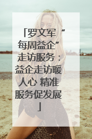 罗文军“每周益企”走访服务：益企走访暖人心 精准服务促发展