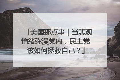 美国那点事｜当悲观情绪弥漫党内，民主党该如何拯救自己？