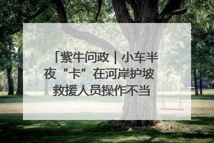 紫牛问政｜小车半夜“卡”在河岸护坡 救援人员操作不当致小车翻下河，然后直接走人了