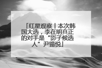 红星观察丨本次韩国大选，李在明真正的对手是“影子候选人”尹锡悦
