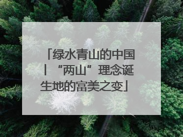 绿水青山的中国丨“两山”理念诞生地的富美之变