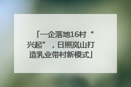 一企落地16村“兴起”，日照岚山打造乳业带村新模式