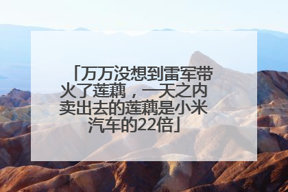 万万没想到雷军带火了莲藕，一天之内卖出去的莲藕是小米汽车的22倍