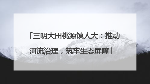 三明大田桃源镇人大：推动河流治理，筑牢生态屏障