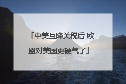 中美互降关税后 欧盟对美国更硬气了