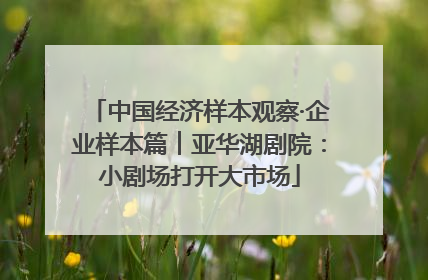 中国经济样本观察·企业样本篇︱亚华湖剧院：小剧场打开大市场