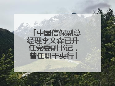 中国信保副总经理李文森已升任党委副书记，曾任职于央行