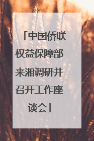 中国侨联权益保障部来湘调研并召开工作座谈会