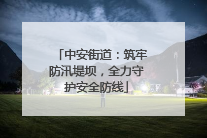 中安街道：筑牢防汛堤坝，全力守护安全防线