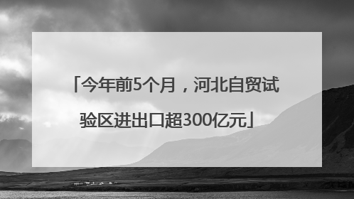 今年前5个月，河北自贸试验区进出口超300亿元
