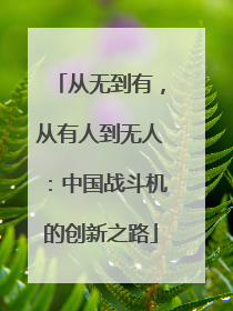 从无到有，从有人到无人：中国战斗机的创新之路
