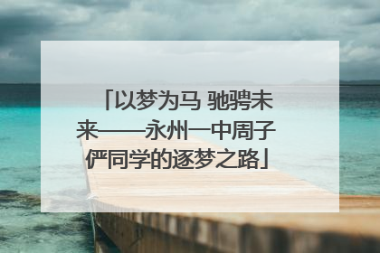 以梦为马 驰骋未来——永州一中周子俨同学的逐梦之路