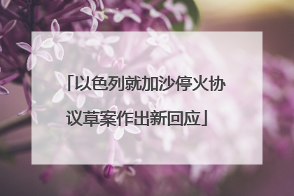 以色列就加沙停火协议草案作出新回应