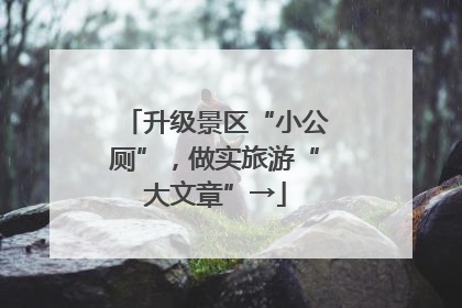 升级景区“小公厕”，做实旅游“大文章”→