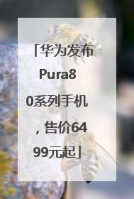 华为发布Pura80系列手机，售价6499元起