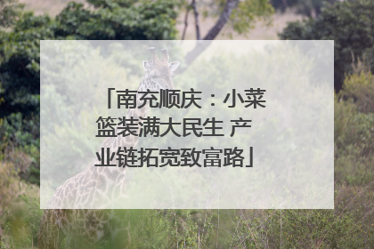 南充顺庆：小菜篮装满大民生 产业链拓宽致富路