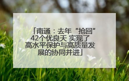 南通：去年“抢回”42个优良天 实现了高水平保护与高质量发展的协同并进