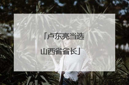 卢东亮当选山西省省长