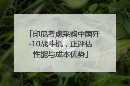 印尼考虑采购中国歼-10战斗机，正评估性能与成本优势