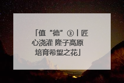 值“德”③丨匠心浇灌 隆子高原培育希望之花