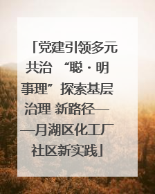 党建引领多元共治 “聪・明事理”探索基层治理 新路径——月湖区化工厂社区新实践