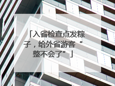 入省检查点发粽子，给外省游客“整不会了”