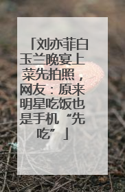 刘亦菲白玉兰晚宴上菜先拍照，网友：原来明星吃饭也是手机“先吃”